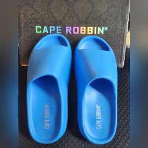 Cape Robbin Slip On Sandals/Mules In Festive Blue Size 6 (Fits Like 7/7.5) BNIB